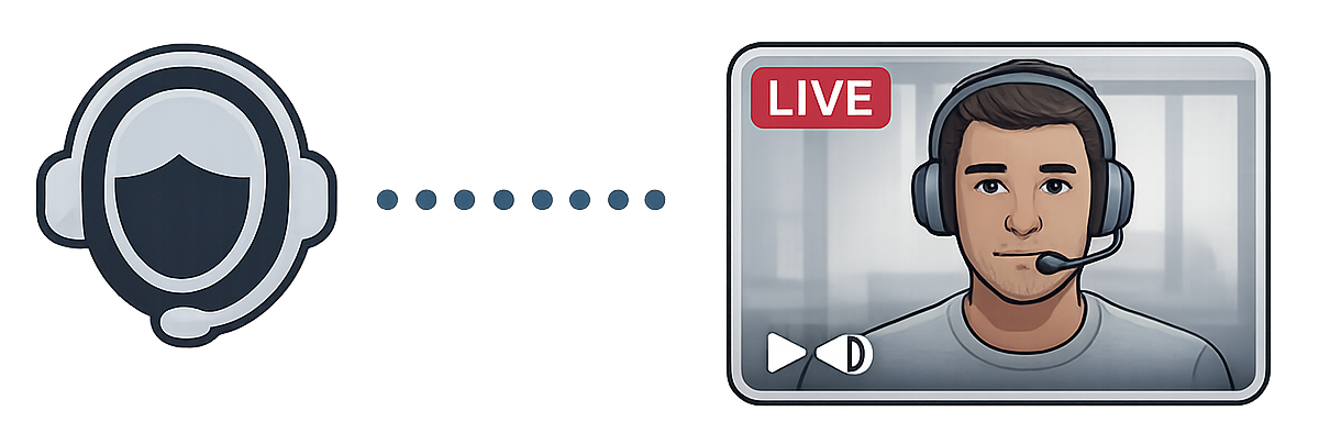 Live video call with a human expert